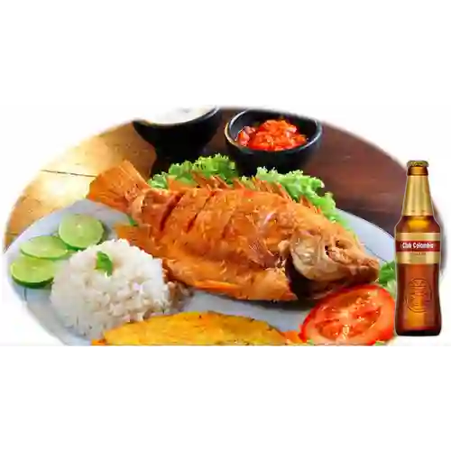 Combo Tilapia Frita + Club col. Dorada Bot. 330ml