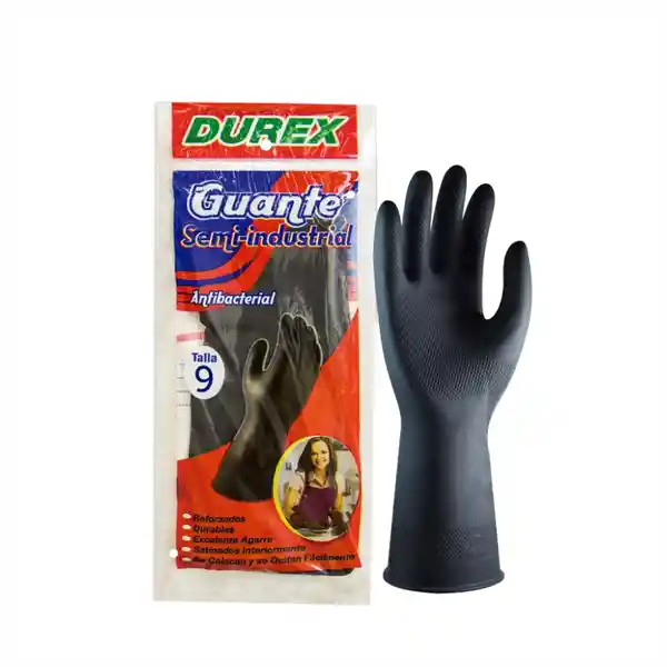 Durex Guante Semi Indutrial Negro 9