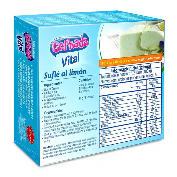 Gel'hada Gelatina Limón