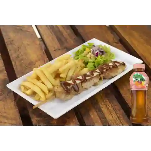 Combo Chuzo de Pollo + Fuze Té Durazno 400ML