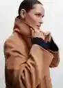 Abrigo Batin Camel Talla 28 Mujer Mango