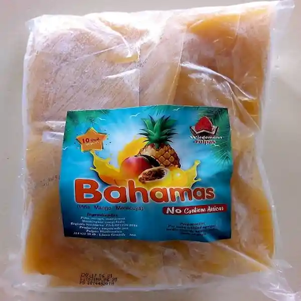 Pulpa de Frutos Amarillos Bahamas Mezcla de Piña Mango Maracuyá