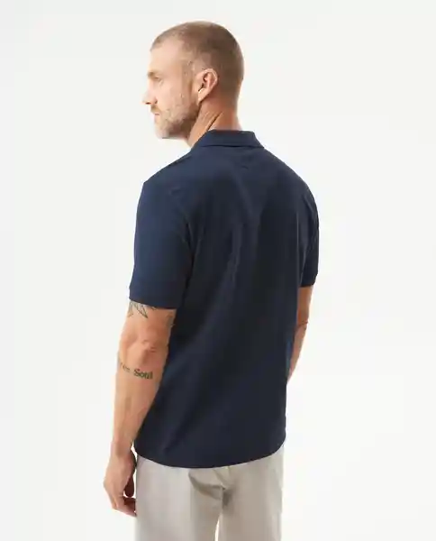 Camiseta Polo Contrast Neck Azul Dark Ultraoscuro L Chevignon