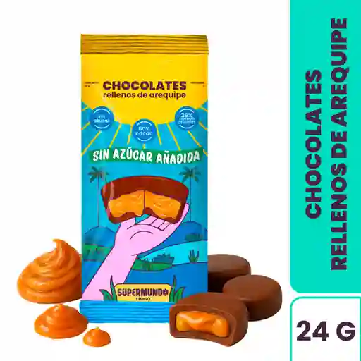 Bombón de Chocolate Relleno de Arequipe Supermundo 24 g