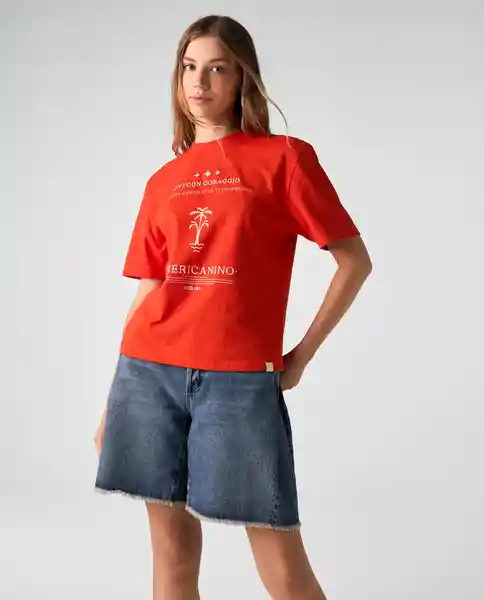 Camiseta Mujer Rojo Talla S 602G004_ROJ181564 Americanino