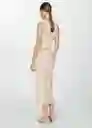 Falda Carla Beige Talla 38 Mujer Mango