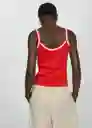 Top Ravioli Rojo Talla S Mujer Mango
