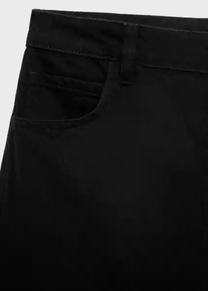 Bermuda Camilla Tejano Negro Talla 36 Mujer Mango