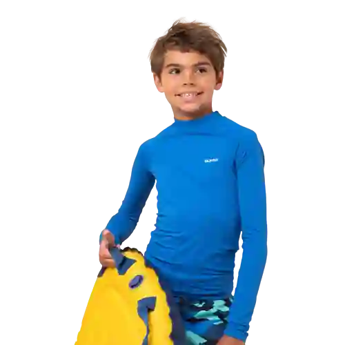 Olaian Top Solar Anti-Uv Manga Larga Niños Azul Talla 14A