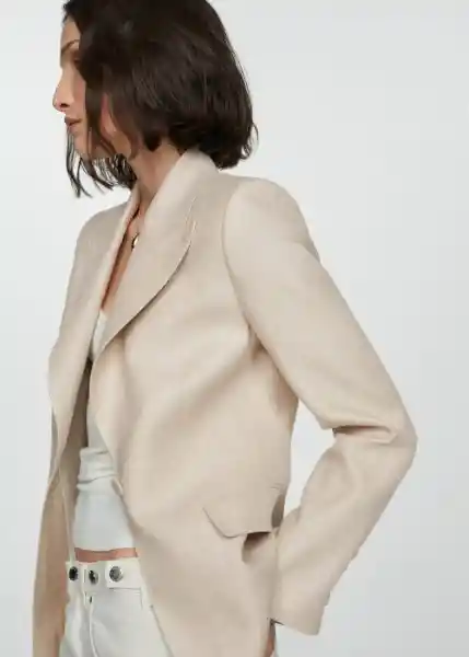 Blazer Americana Malena Piedra Talla S Mujer Mango