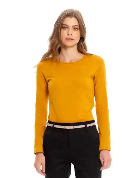 Camiseta Manga Larga Mujer Amarillo 1 Talla S