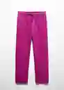 Pantalón Linen Fucsia Talla XS Mujer Mango