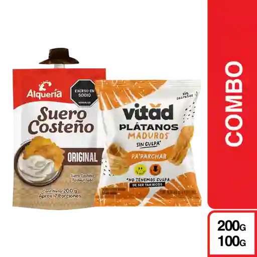 Combo Alqueria Suero Costeño Original + Vitad Platanito Maduros