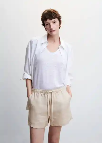 Short Linen Piedra Talla 26 Mujer Mango