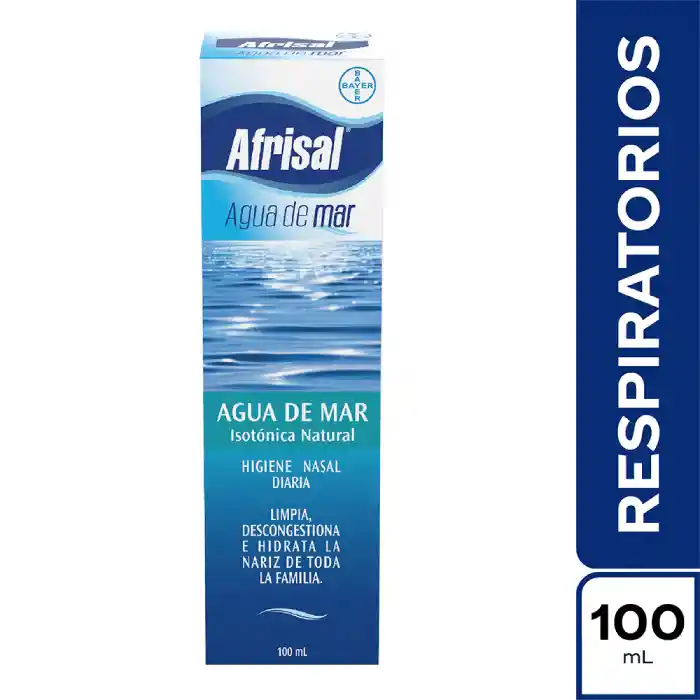 Afrisal Agua de Mar Isotónico Descongestión e Hidratación Nasal Frasco x 100 ml