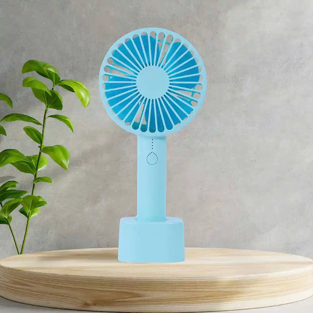 Ventilador Mini de Mano Con Base 1200 Mah Azul Miniso