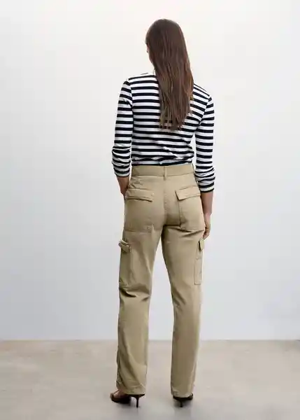 Pantalón Jean New Cargo Khaki Talla 44 Mujer Mango