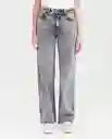 Jean Special Fit Wide Leg Gris Grafito Oscuro Talla 6 Chevignon