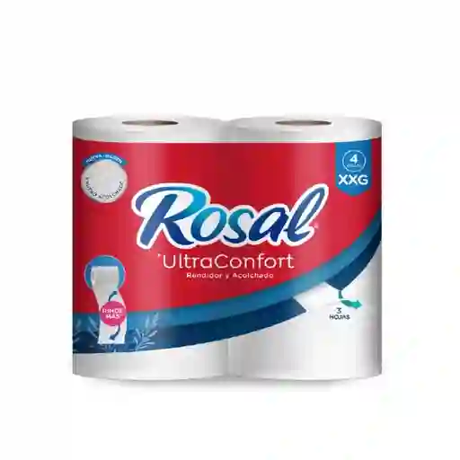Papel Higiénico Rosal Ultraconfort Xxg 4 Rollos X 100 Metros