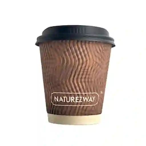 Naturezway Vaso de Papel de Bambú Marrón Con Tapa 350 mL