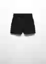 Short Manu Negro Talla M Mujer Mango