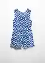 Enterizo Mono Brady Azul Talla 08 Niñas Mango