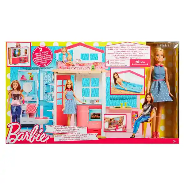 Barbie Muñeca Casa Glam de 2 Pisos Mattel