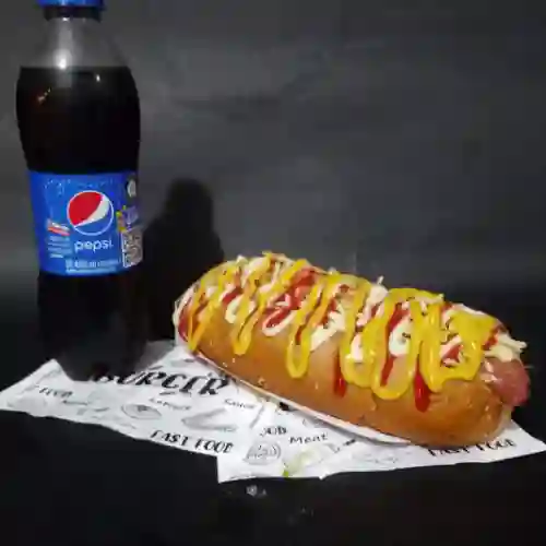 Perro Champiñones con Gaseosa 400Ml