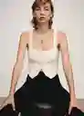Chaleco Geranio Crudo Talla 24 Mujer Mango