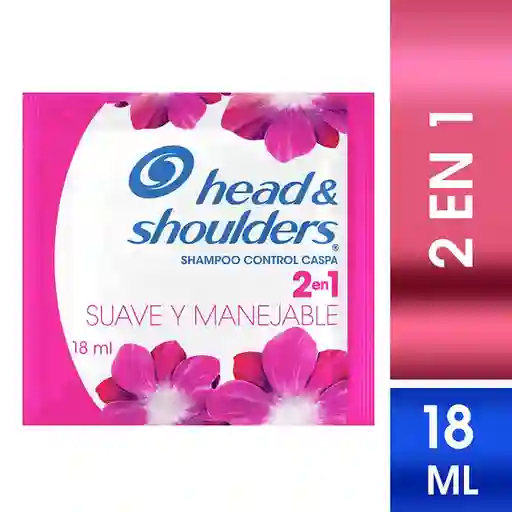 Shampoo Head Shoulders 2 en 1 Suave y Manejable Champu Head and Shoulders 18 ml