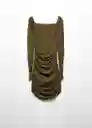 Vestido Glow Khaki Talla 24 Mujer Mango