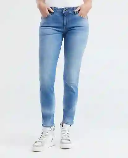 Low Rise-rusty Azul Frances Medio Talla 6 Mujer Chevignon