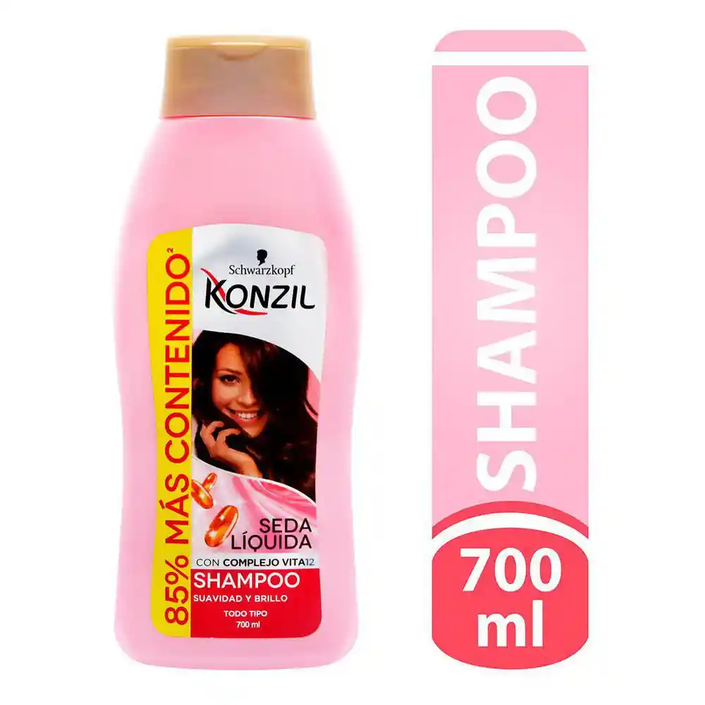 Konzil Shampoo Seda Líquida Suavidad y Brillo 