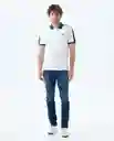 Camiseta Hombre Blanco y Verde Talla XL 809f002 Americanino