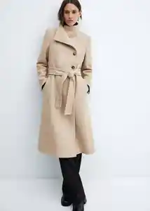 Abrigo Sirenita Camel Talla 28 Mujer Mango