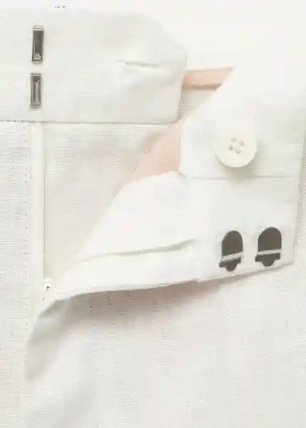 Pantalón Boreli Offwhite Talla 34 Mujer Mango
