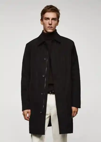 Abrigo Parka Bonet Negro Talla M Hombre Mango