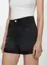 Short Mom80 Tejano Negro Talla 36 Mujer Mango