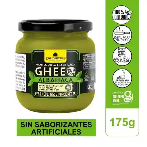 Karavansay Mantequilla Clarificada Ghee Albahaca Sin Sal