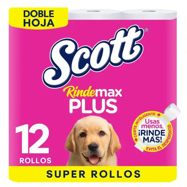 Papel Higiénico Scott Rindemax Plus Doble Hoja - 18 Rollo