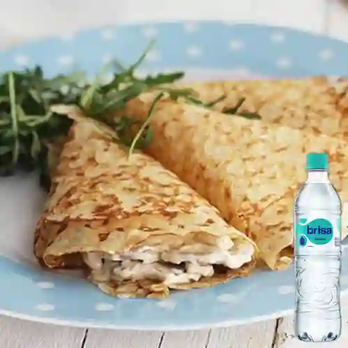 Combo Crepe Pollo y Champiñones + Brisa Sin Gas 600ML