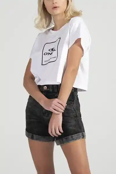 ONeill Camiseta Crop Top Cube Femenino Blanco Talla S