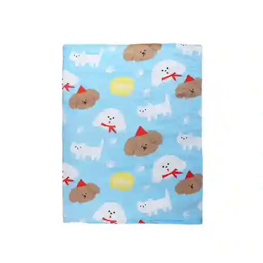 Manta Con Diseño de Perritos Azul Miniso