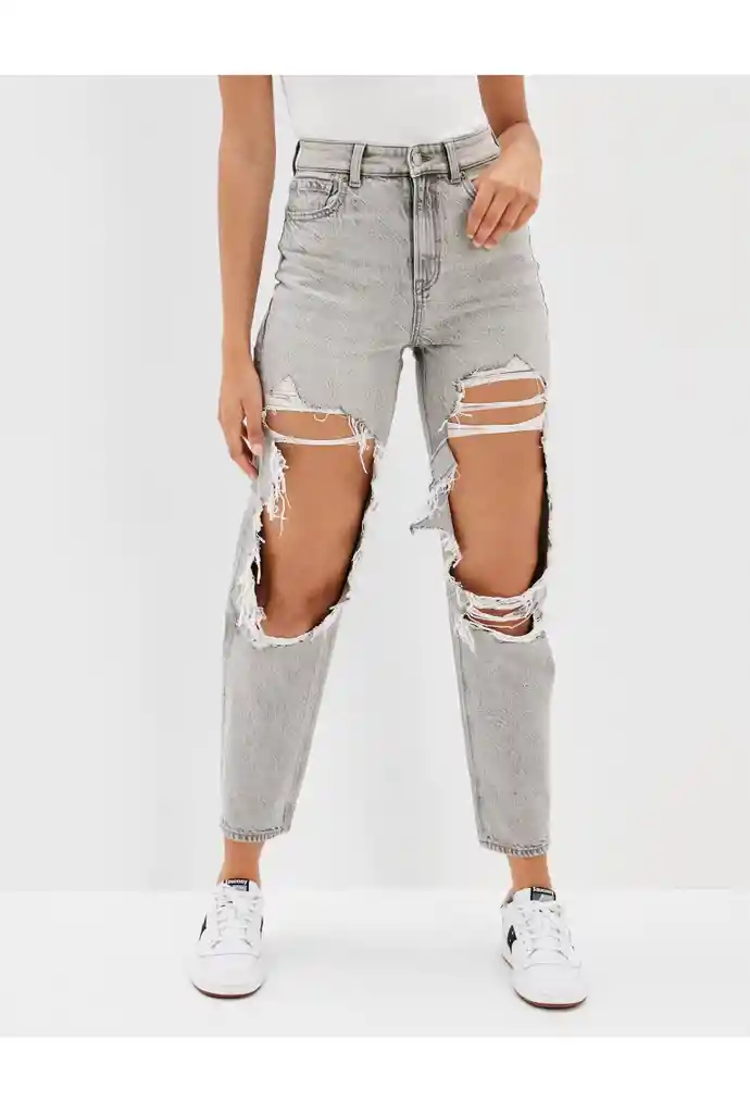 Jean Mom Gris Talla 8 Regular Mujer American Eagle