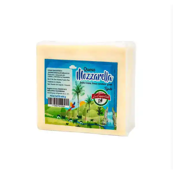 Queso Mozzarella la Caqueteña Tajado