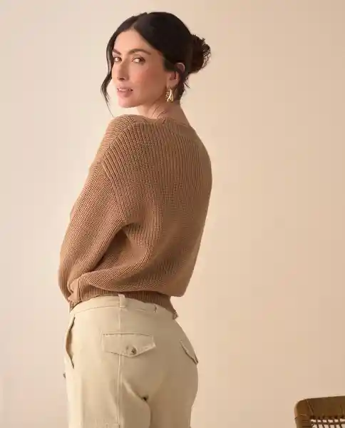 Blusa Tejido Café Beige Medio Talla L 661G212 Esprit
