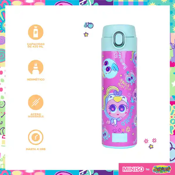 Botella Térmica de la Serie Distroller Rosa 420 mL Miniso