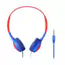 Audífonos Cable Con Micrófono Mod 23L02 Rojo Azul Miniso