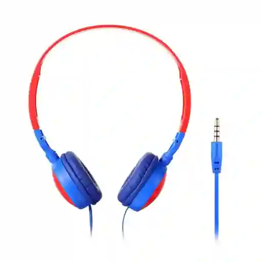 Audífonos Cable Con Micrófono Mod 23L02 Rojo Azul Miniso