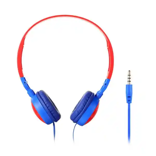 Audífonos Cable Con Micrófono Mod 23L02 Rojo Azul Miniso